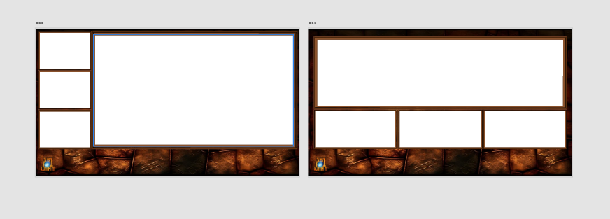 screenshot of multiple layout ideas for the battle Twitch Overlay design, made by Yara Prins.
