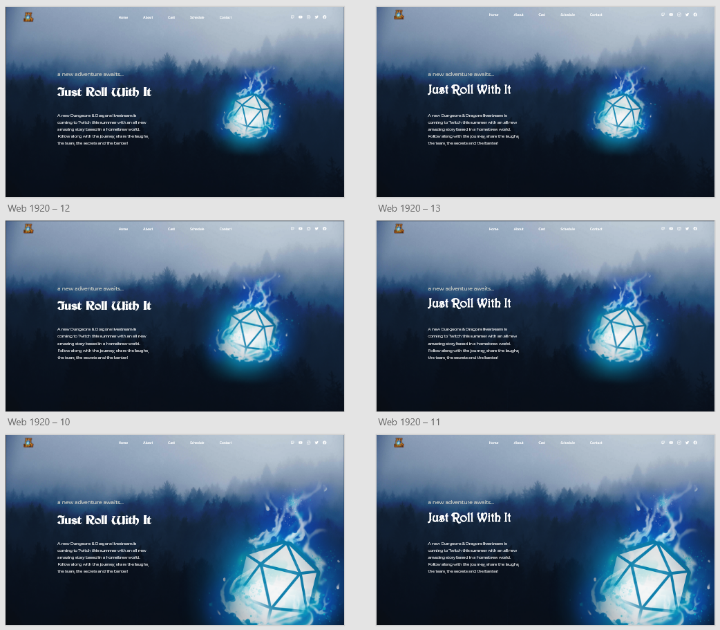 screenshot of the first ideas for hero section on the website. Made by Yara Prins.